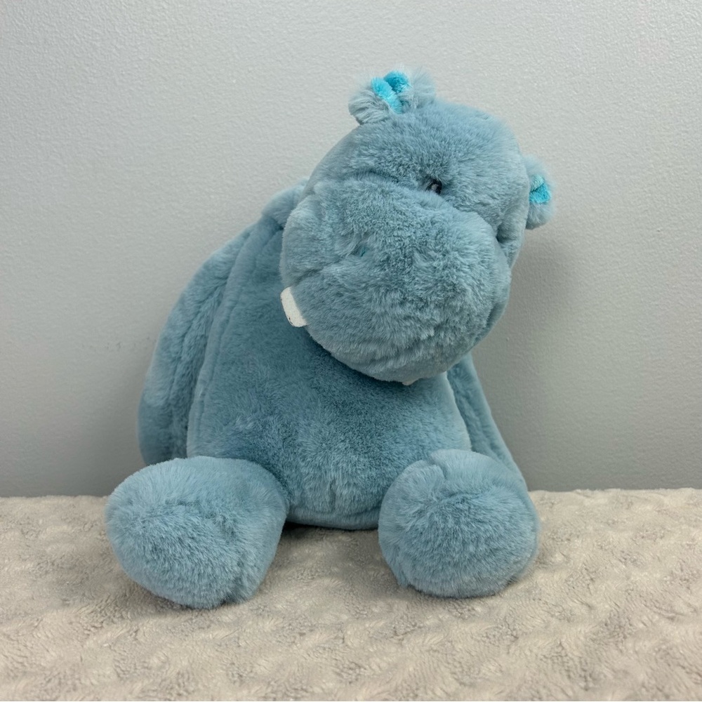 Ebba Hugeez Hippo Plush Stuffed Animal Toy Blue Floppy Hippopotamus Lovey